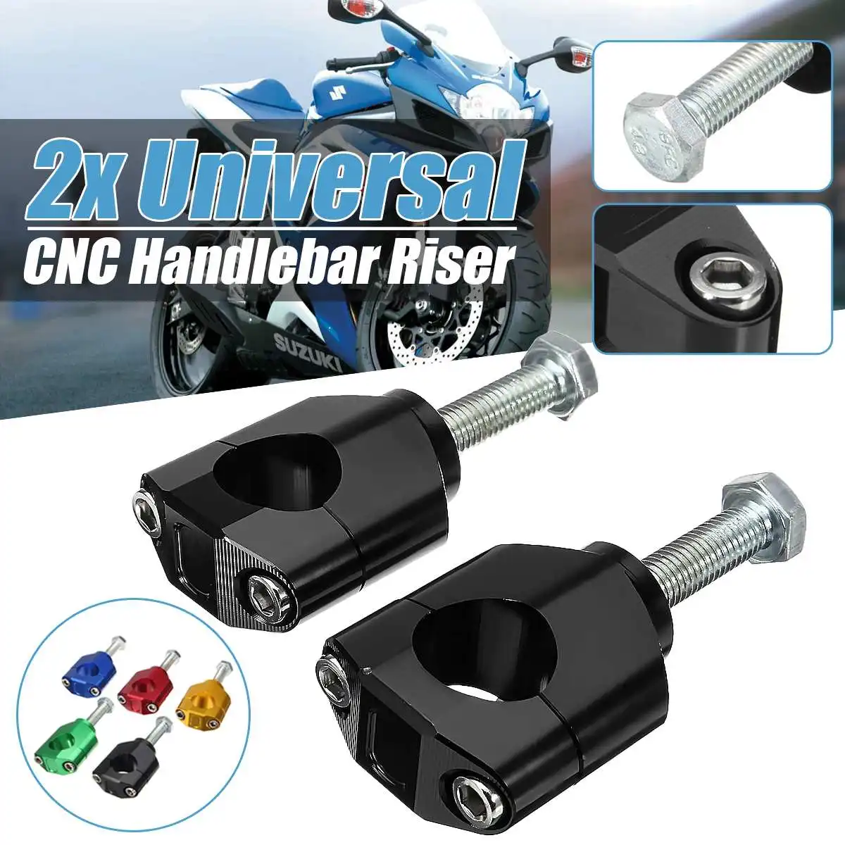 

Universal 28mm 1 1/8inch CNC Handlebar Fat Mounts Clamps Raiser Aluminium Mount Clamps For Honda For Kawasaki For Suzuki