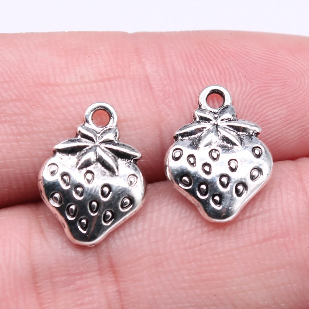 

Small Beads Jewelry Decoration DIY Charms Pendants Strawberry Necklace Decors Bracelet Key Ring Making Double Sided Earrings