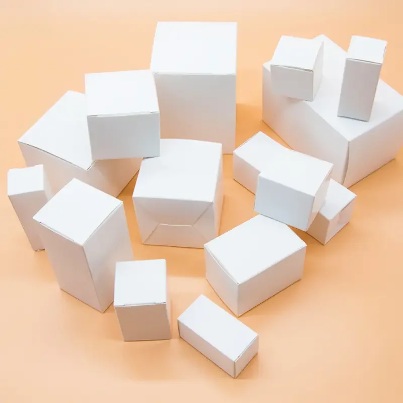 Es Square Blank Paper Boxes In Stock Cosmetic Candles Cupcakes Jewelry High-end Packaging Boxes