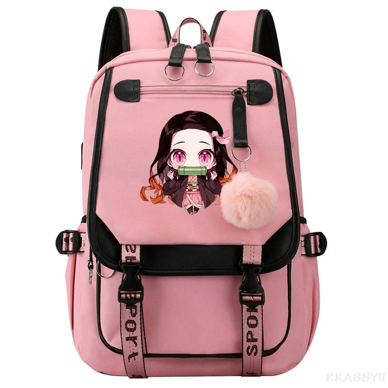 Рюкзак Kamado Nezuko унисекс для студентов дорожный ранец школы и ноутбука с