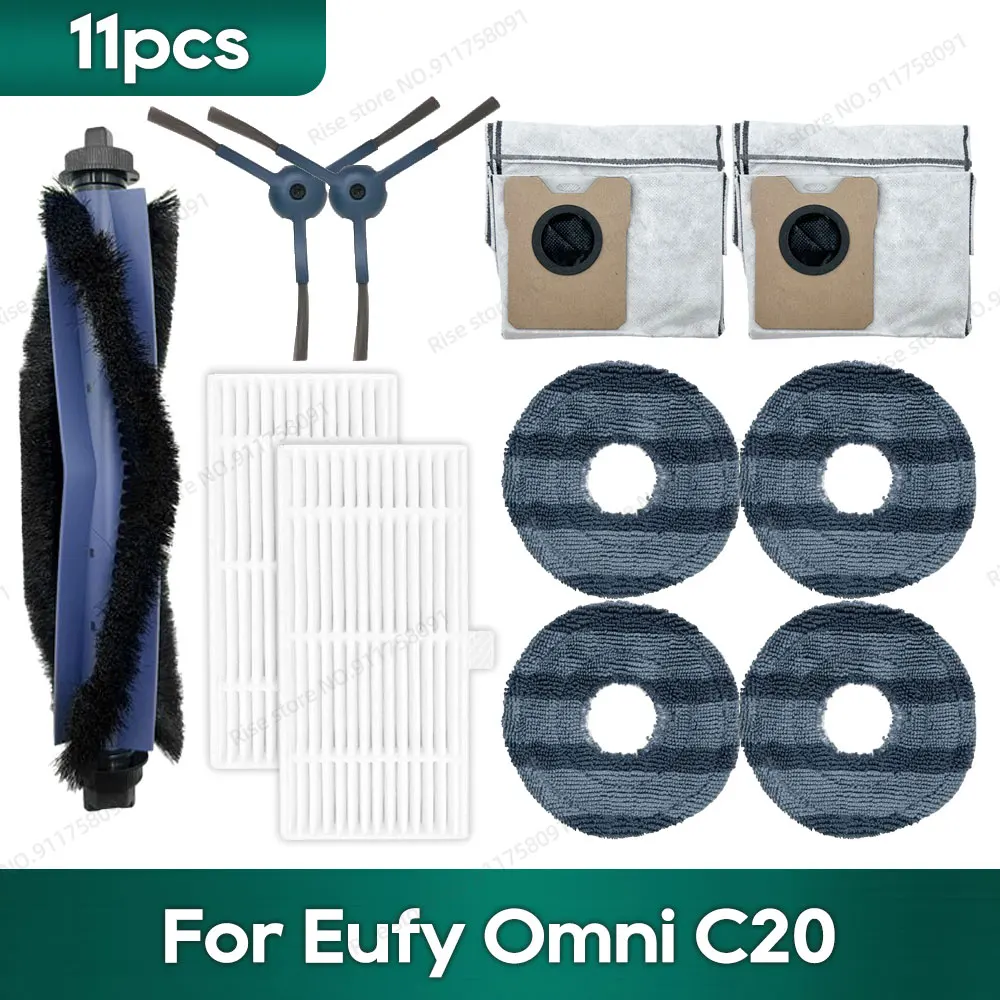 

Совместимость с Eufy Omni C20, аксессуары, мешок для пыли, фильтр Hepa, роликовая боковая щетка, запасные части для швабры