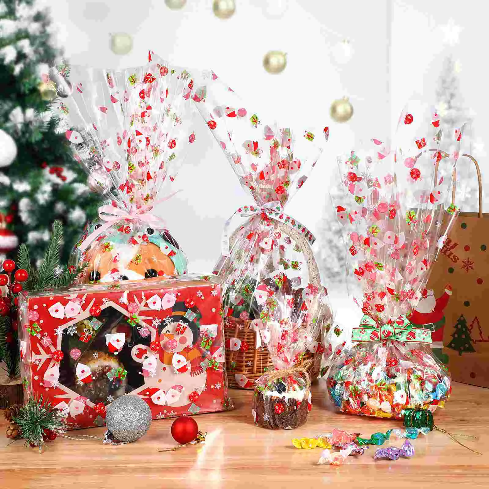 

Cellophane Wrap Christmas Roll Paper Wrapping Gift Clear Rollsforsheet Hampers Transparent Wrapper Santa Presents Cute Claus