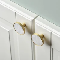decorative brass cabinet kitchen door knobs and handles white shell cupboard drawer dresser pulls modern
