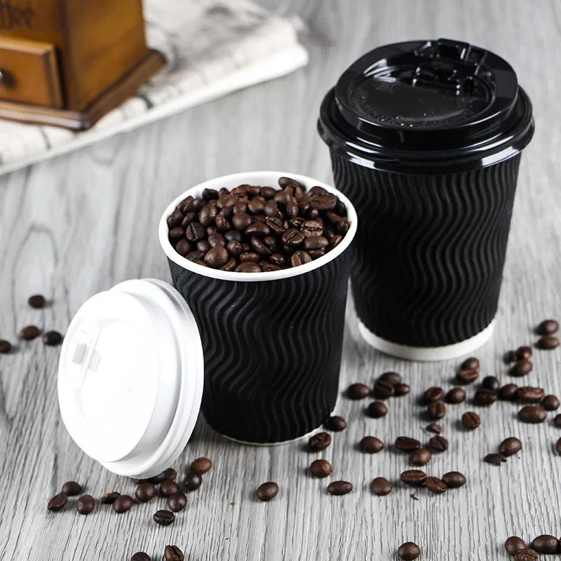 

16oz Kraft papaer paper cup disposable coffee cup birthday party favors milk tea juice cold hot dirnk cups with lid W4780