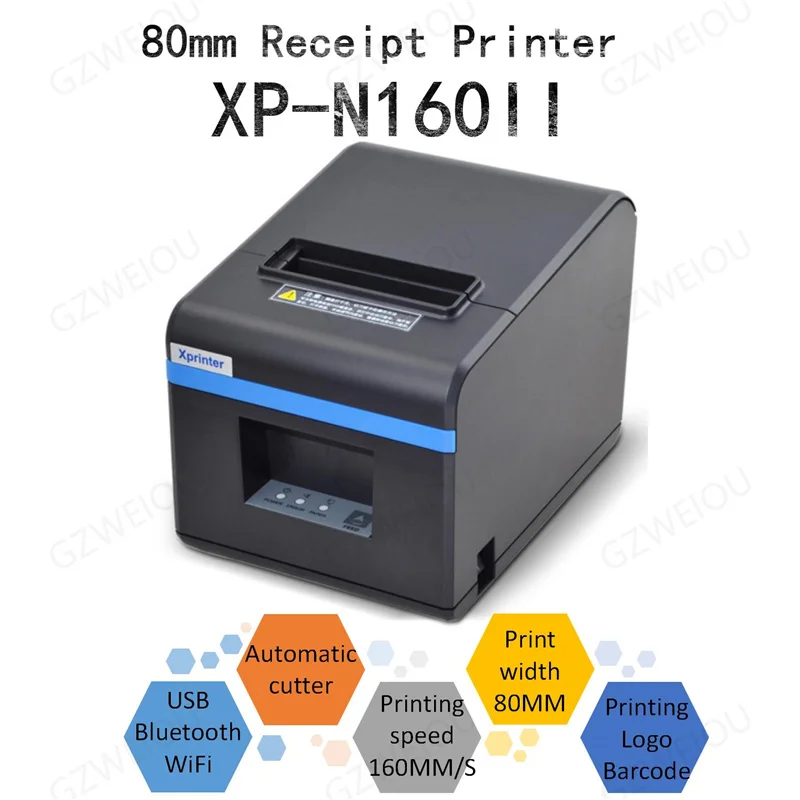 

Xprinter 80mm WIFI Bluetooth Thermal Receipt Printers POS Printer With Auto Cutter For Kitchen USB/Ethernet Port Shop Restaurant