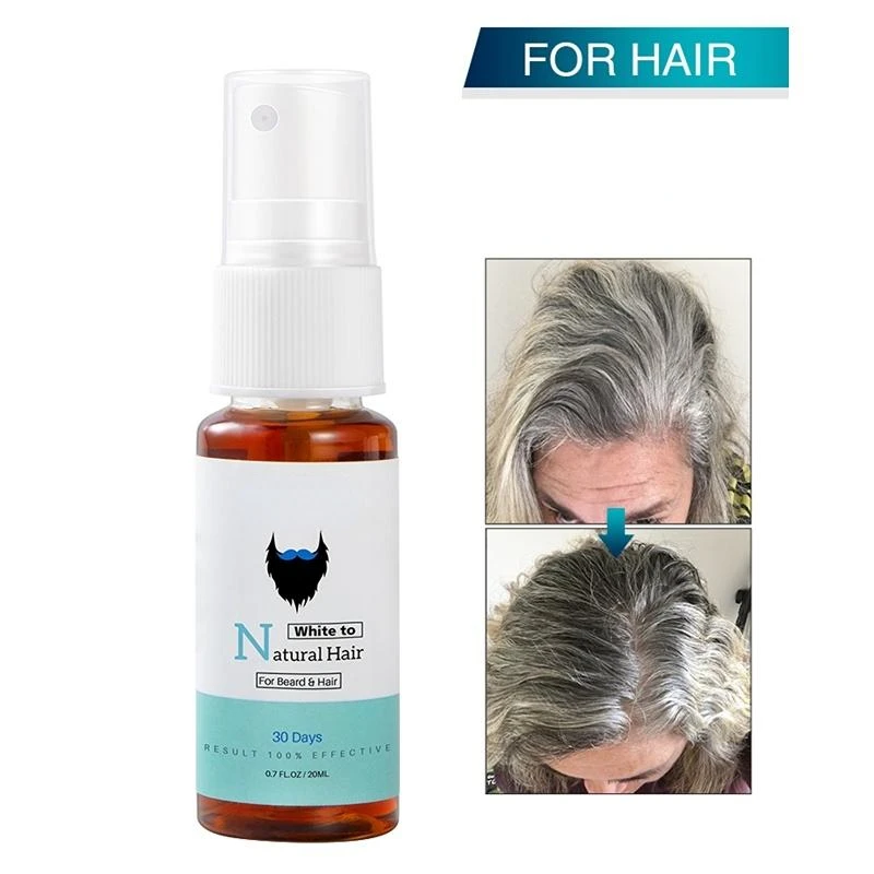 

2022 New Beard Hair Restore To Natural Hair Color Spray for Unisex Herbal Cure White Gray Hair Treatment Tonic