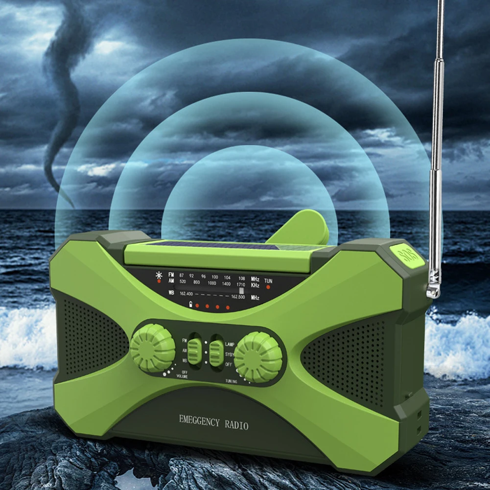Портативный Электрогенератор с ручкой AM/FM/NOAA аварийное радио USB питание от