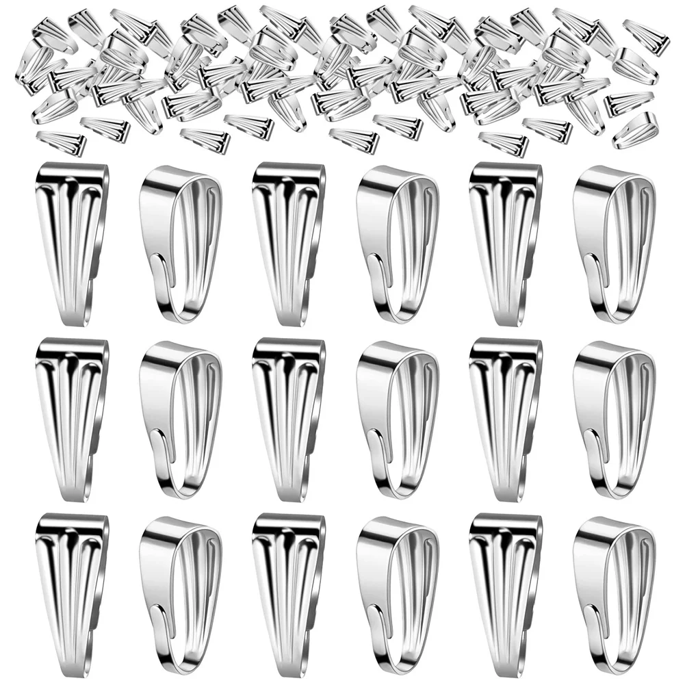 

200Pcs Pendant Clasps Necklace Clasps Charm Clasp Snap on Pinch Clip Clasp Connectors Bails for Necklace Jewelry Making