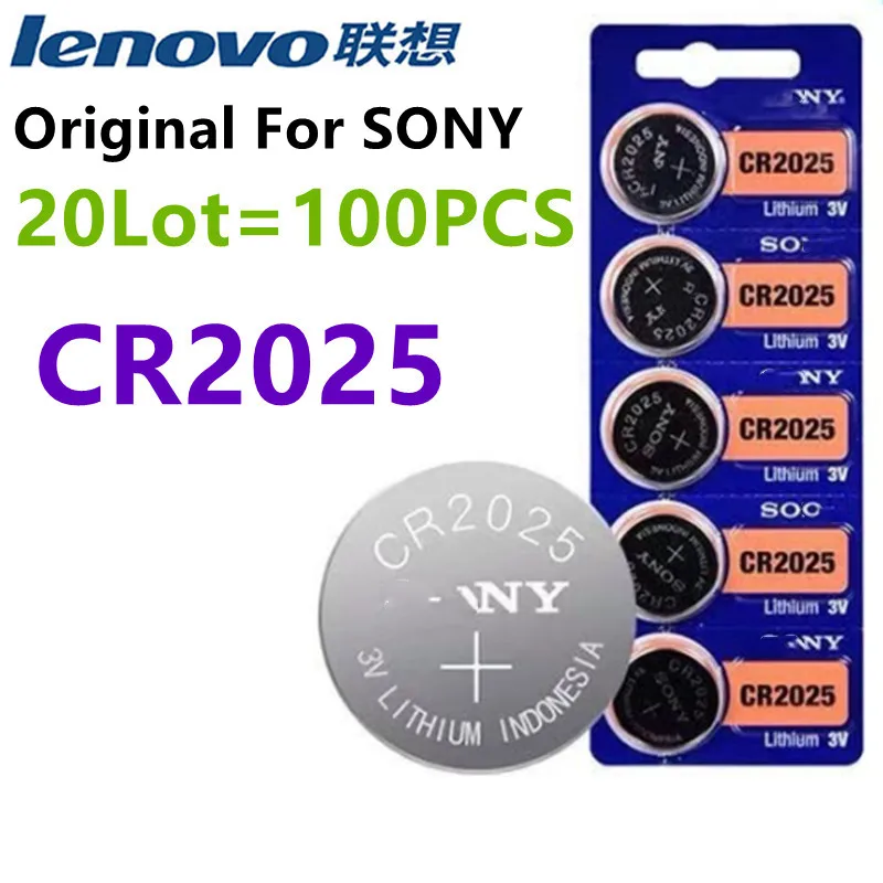 

100PCS Original For Sony CR2025 Battery CR 2025 3V Lithium Battery DL2025 BR2025 For Car Remote Control Watch Button Coin Cells