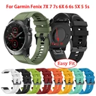 Ремешок Garmin QuickFit ДЛЯ Fenix 7X 7, силиконовый быстросъемный браслет для часов Garmin Fenix 6X Pro 6 5X 5 5S Plus, 22 26 мм
