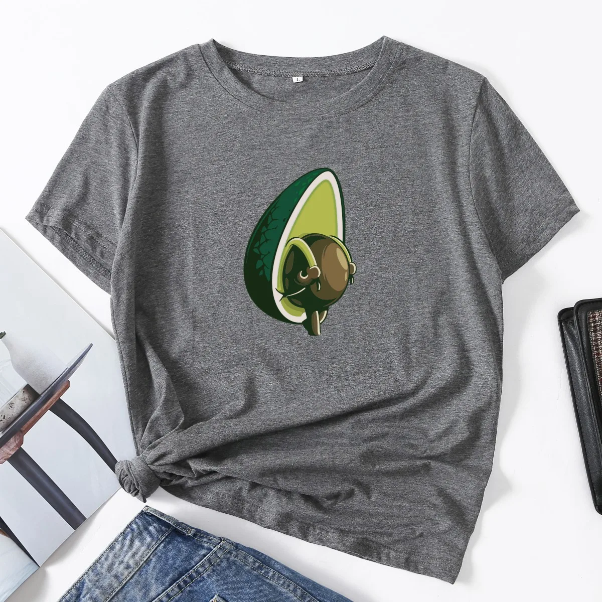 Вегетарианская женская футболка с изображением авокадо Foodie футболки коротким