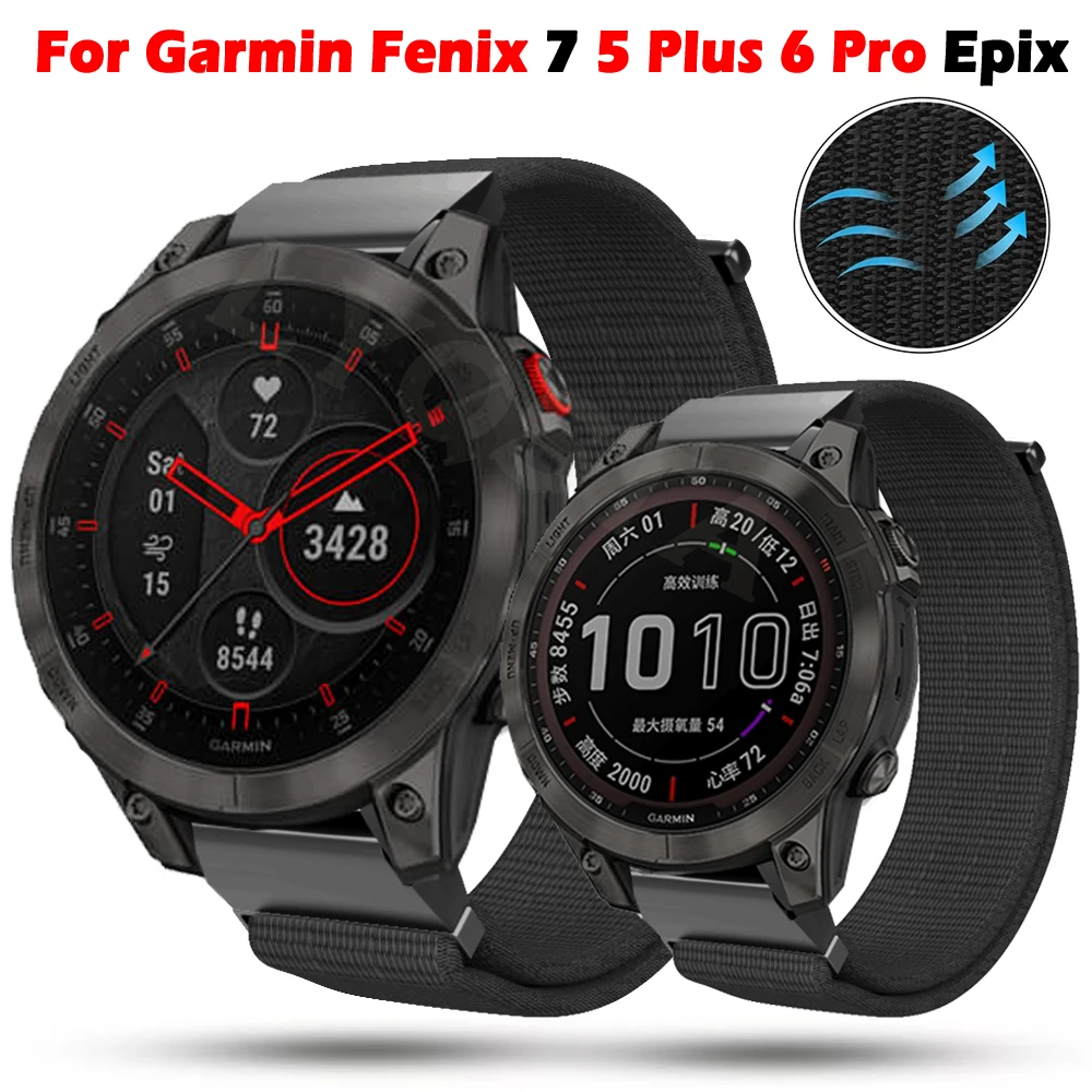 

22mm Nylon Watchband For Garmin Fenix 7 6 Pro 5 Plus Forerunner 935 945 Epix Gen 2 Instinct 2 Approach S60 S62 G1 Bracelet Strap