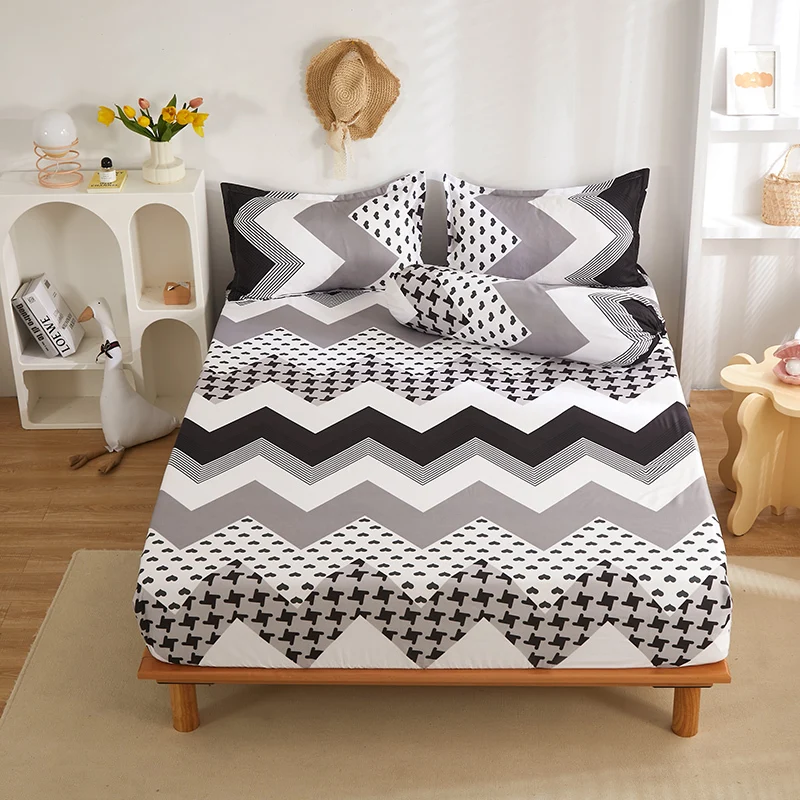 

Toper Mattress Cover Bedding Bedspread on the Bed With Elastic Band For Double Bed Linen Fitted Sheet Queen Size 180x200