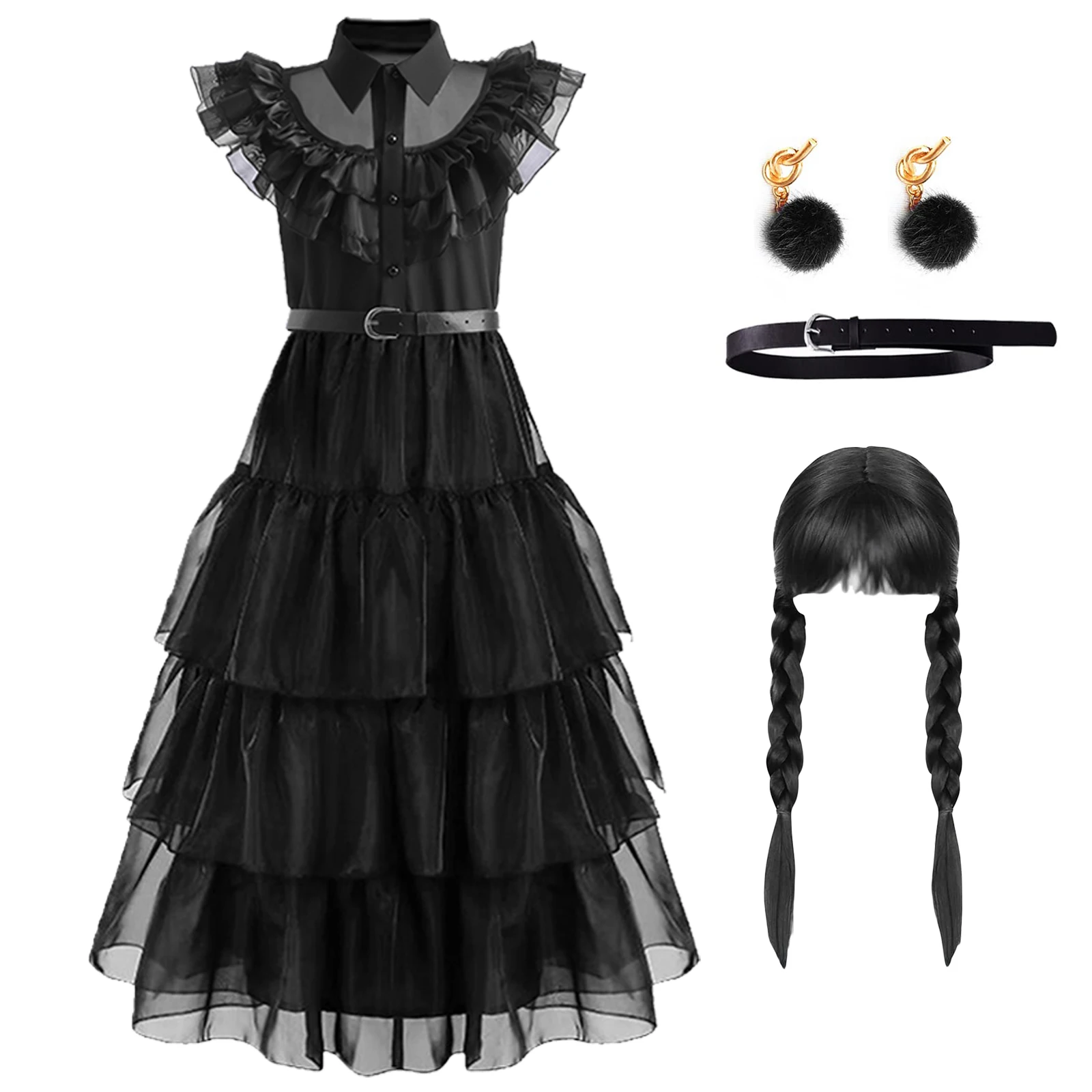 

LZH Wednesday Addams Costume Girl Princess Dress 2023 Cosplay For Kids Girls Vestidos Party Dresses Carnival Costumes 5-14 Years