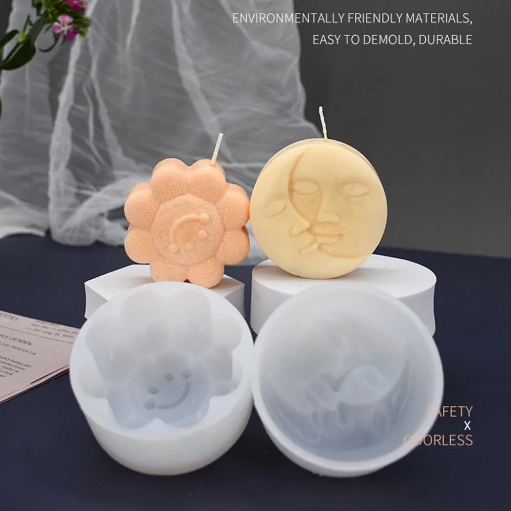 

Силиконовые формы для свечей ручной работы, Подсолнухи, Луны, искусство лица, силиконовая форма для мыла, «сделай сам», Ремесла, Декор, автом...