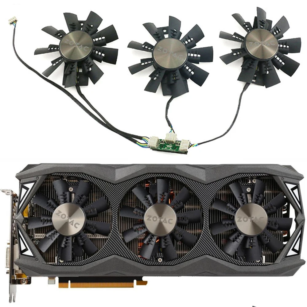 

Original ZOTAC GTX 980 Ti 6GB AMP fan 87MM GA92S2U GTX 980Ti AMP GPU fan for Extreme, ZT-90505-10P graphics card cooling fan