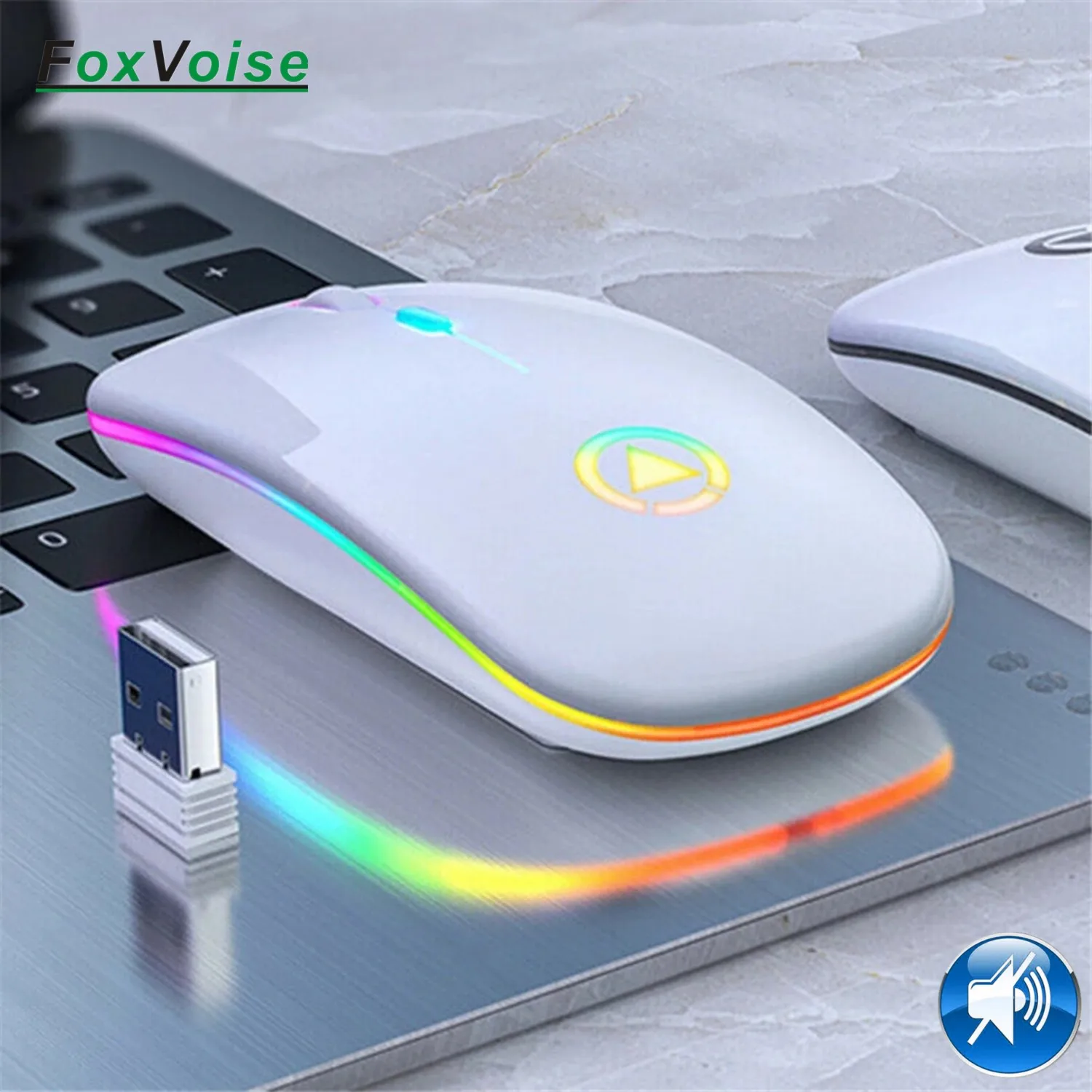 led rgb wireless mouse bluetooth mice for pc computer laptop rechargeable silent usb dual mode magic ergonomic game gaming mause free global shipping