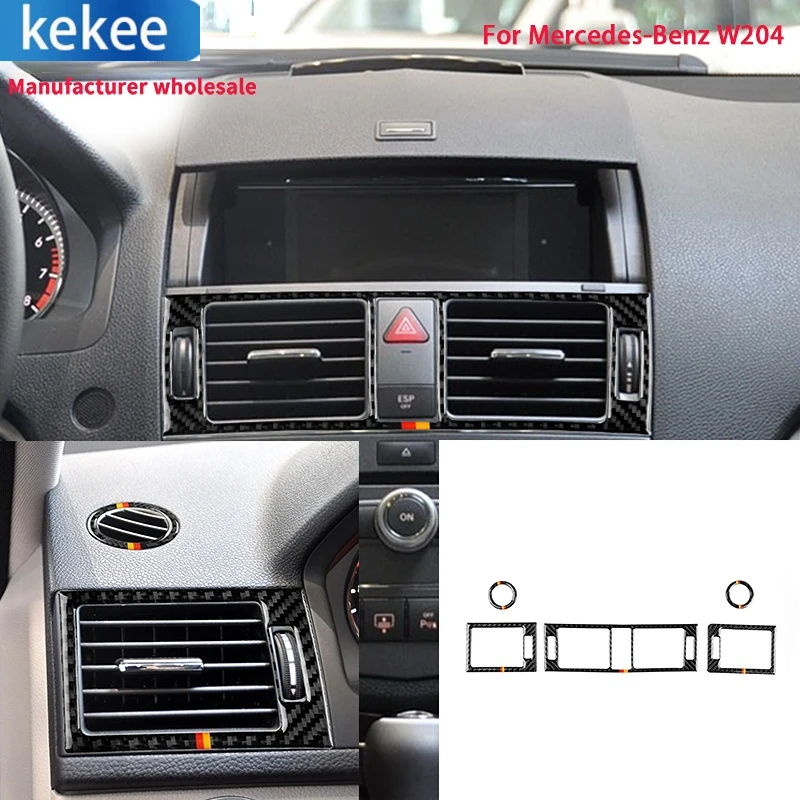 

Carbon Fiber Center Console A/C Air Vent Panel Trim Fit for Mercedes Benz C Class W204 2005 2006 2007 2008 2009 2010 2011 2012