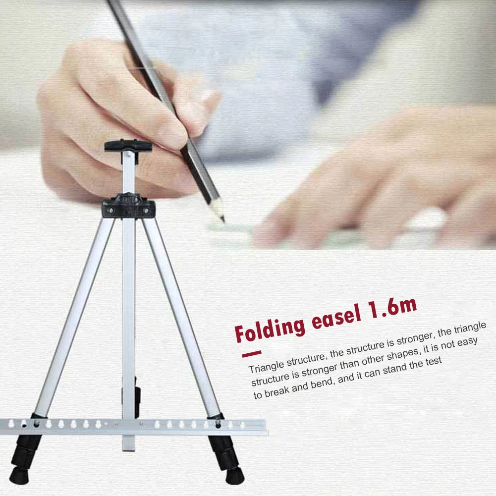 

Folding Painting Easel Frame Aluminium Adjustable Portable Tripod Display Bracket for Outdoor Travelling Ornaments