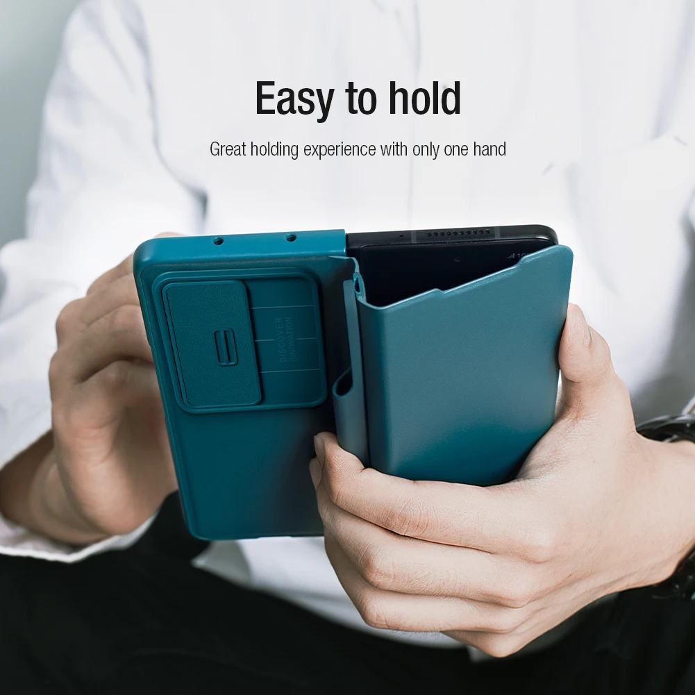 For Samsung Galaxy Z Fold 4 5G Case NILLKIN Qin Flip Leather Kickstand With S-Pen Pocket For Z Fold 4 Slide Camera Back Cover