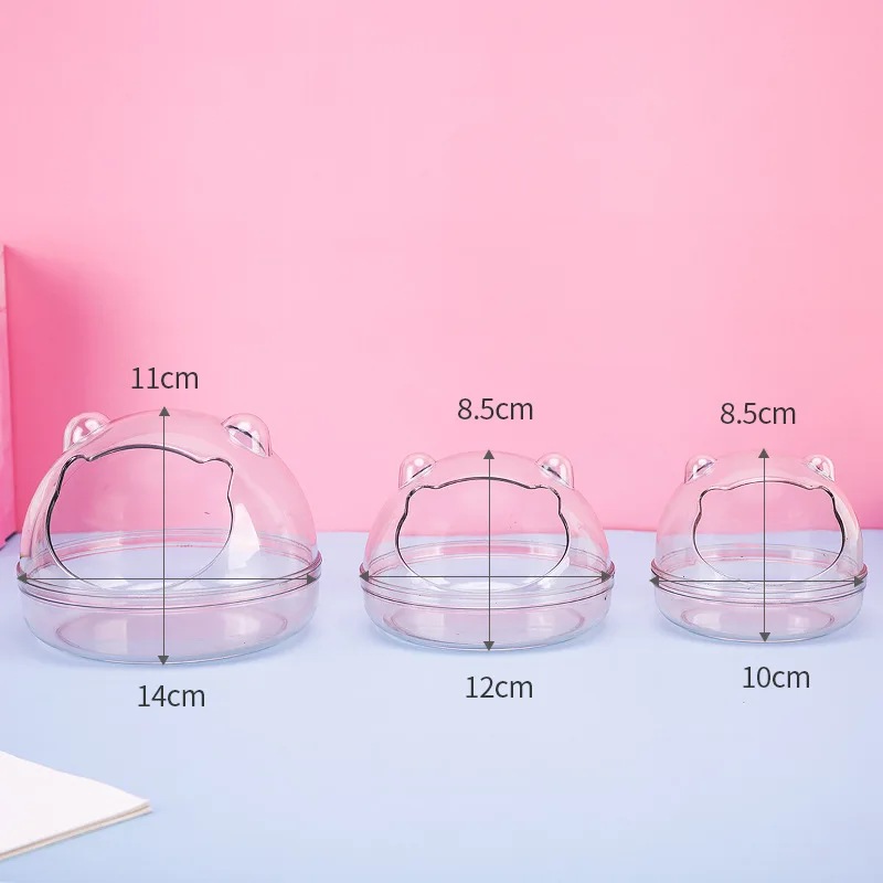 bear shaped hamster bathroom fully transparent observation bathroom hamster mouse toilet small pet cage box acrylic house free global shipping