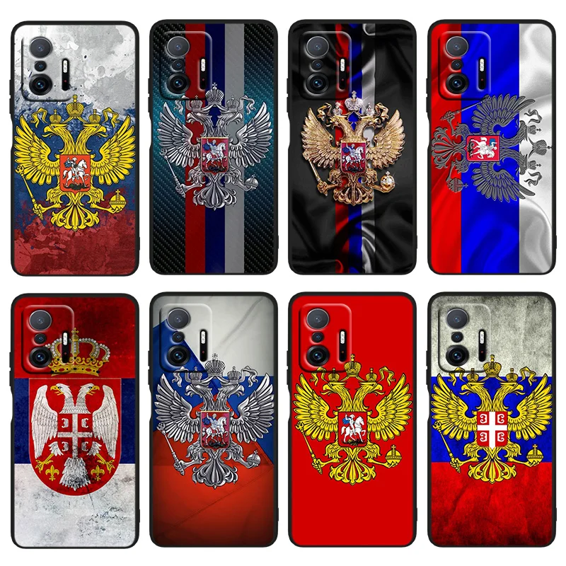

Russia Russian Flags Emblem For Xiaomi Mi 12 12X 11T 11i 11 10T 10 9T 9SE 9 A3 CC9E Pro Ultra Lite Black Silicone Phone Case