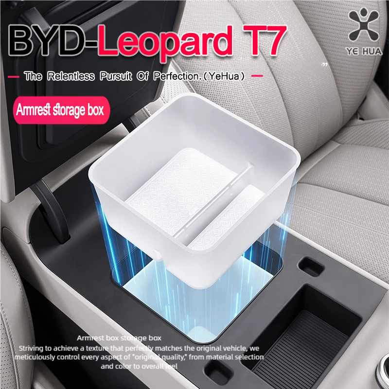 Фото Для BYD 2025-26 Formula Leopard Titanium 7, подлокотник с центральным управлением, ящик для хранения, ящик для хранения на холодильнике, аксессуары для интерьера №1