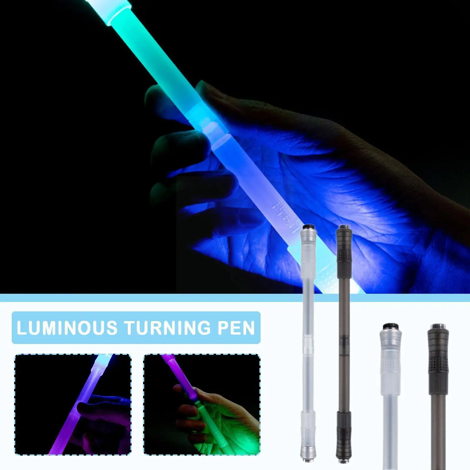 

Glow Rotating Ballpoint Pen Colorful Led Light Finger Pen Gel Color Pen Student Turn Flash Rotating Pen Gel Rotati G4m2