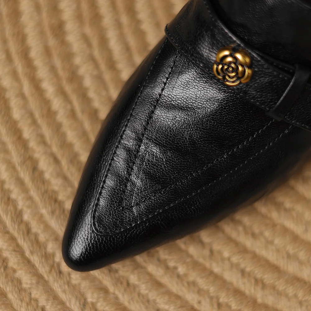 [Jochebed hu】женские дизайнерские туфли ручной работы из натуральной кожи на среднем