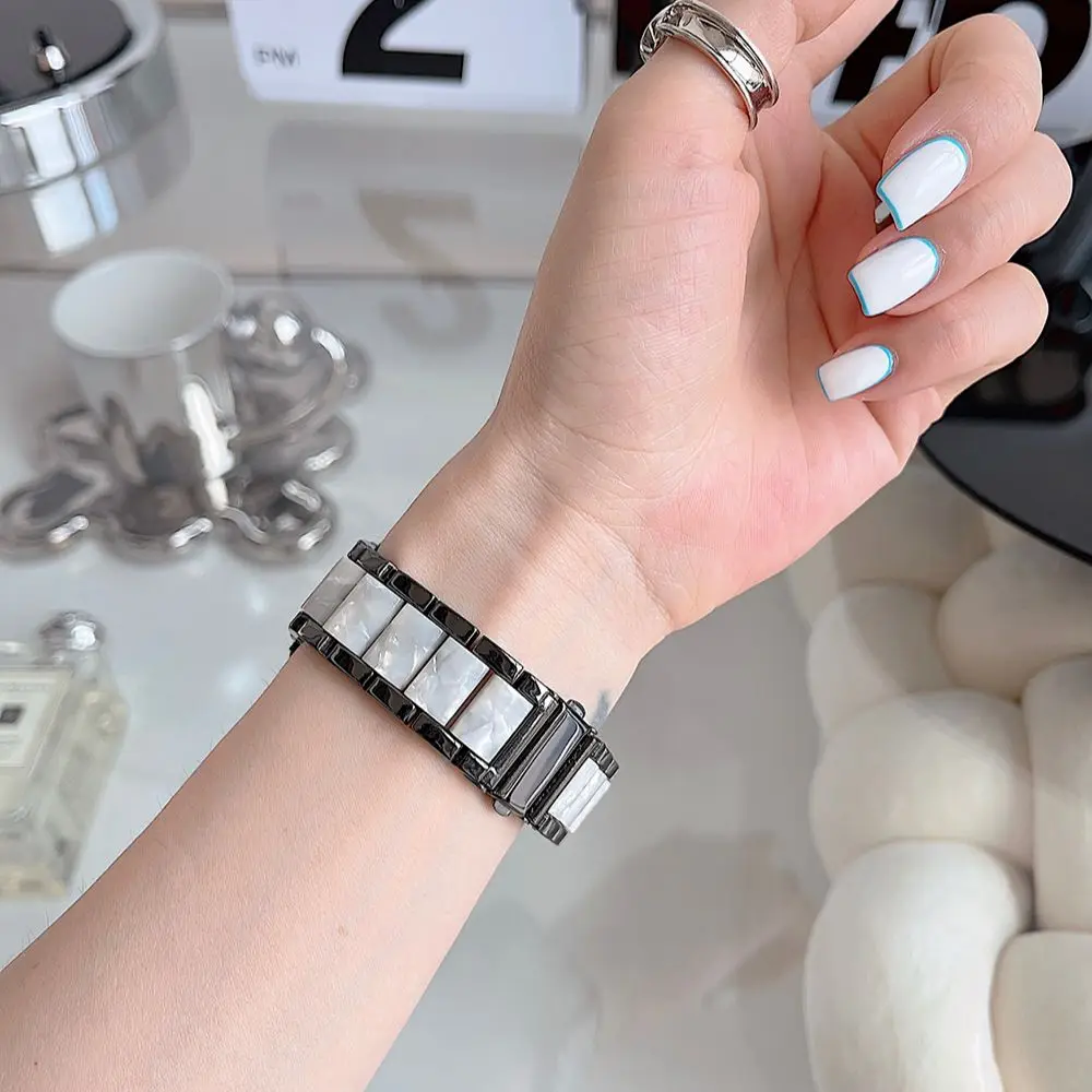 Resin strap for apple watch band 7 44mm 40mm 42mm 38mm 41 45mm correa transparent Loop watchband for iwatch 7 6 se series 5 4 3