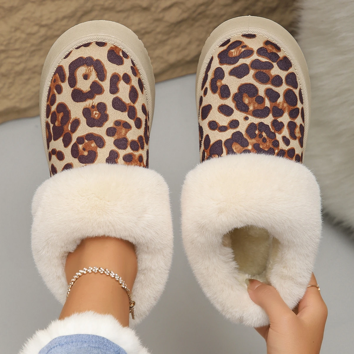 Новые женские повседневные зимние ботинки на платформе новые леопардовые