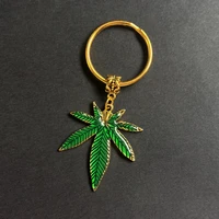 fashionable personality simple natural wind pocket pendant green maple leaf pendant alloy key chain car gift pendant