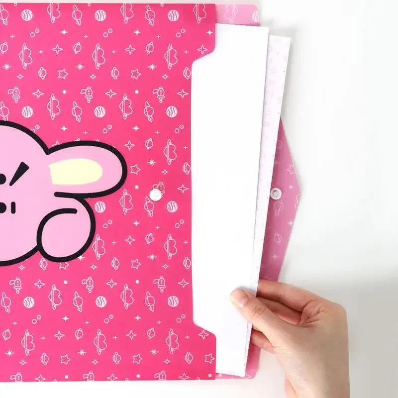 BT21 A4 Сумка для документов из ПВХ с милым мультяшным принтом Конверт учебы Офисная