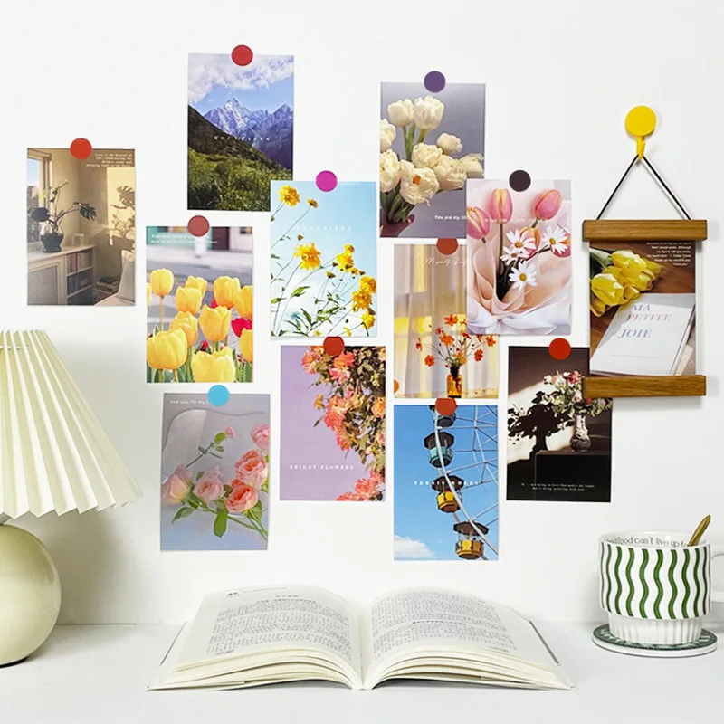 30 шт./компл. Ins скандинавский пейзаж цветы Настенный декор фотокарточные наклейки