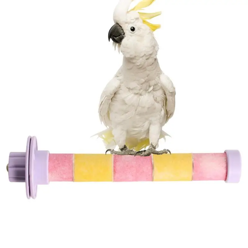 

Bird Cage Perch Claw Grinding Parrot Frosted Standing Pole Quartz Stone Exercise Toys For Parakeets Budgies Lovebirds Medium