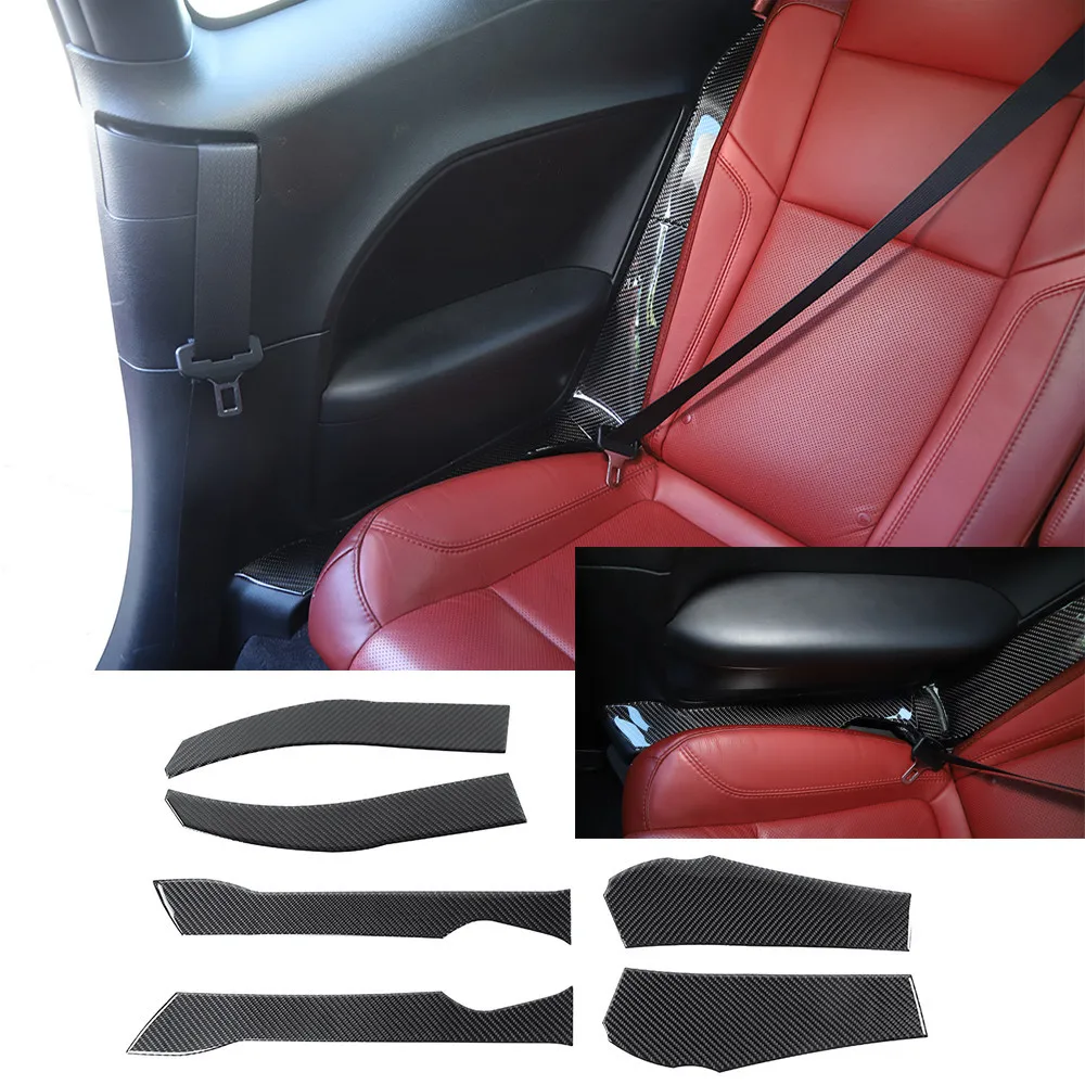 

Fit for Dodge Challenger 2015-2022 Soft Carbon Fiber Interior Rear Seat Side Panel Cover Decorative Trim 6PCS Car Accessories