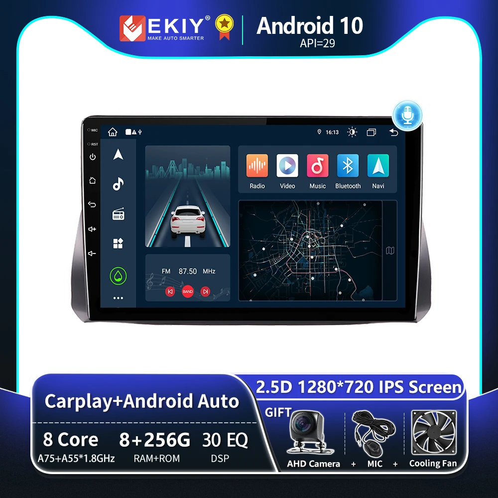 

EKIY T8 8G 256G для Fiat Argo 2019 2020 2021 2022 Автомобильный радиоприемник Мультимедийная система Магнитофон Навигация GPS Стерео Авто Android Carplay Беспроводная...