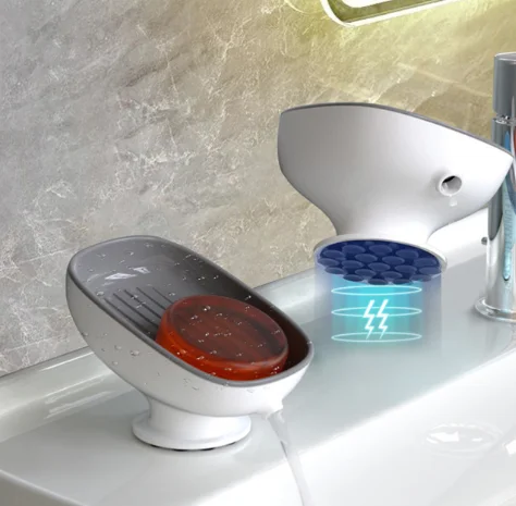 

Soap Holder Container Super Suction Cup Soap Dish with Drain Water for Bathroom bathroom organizer storagePortable Soap Dishes