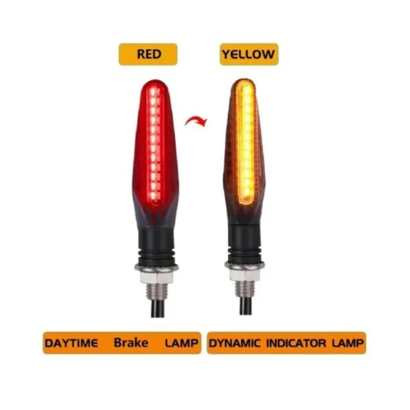 

24LED мотоциклетные светодиодные указатели поворота, белый, красный, янтарный, плавные индикаторы, передний и задний фонарь, мигалка для мотоцикла