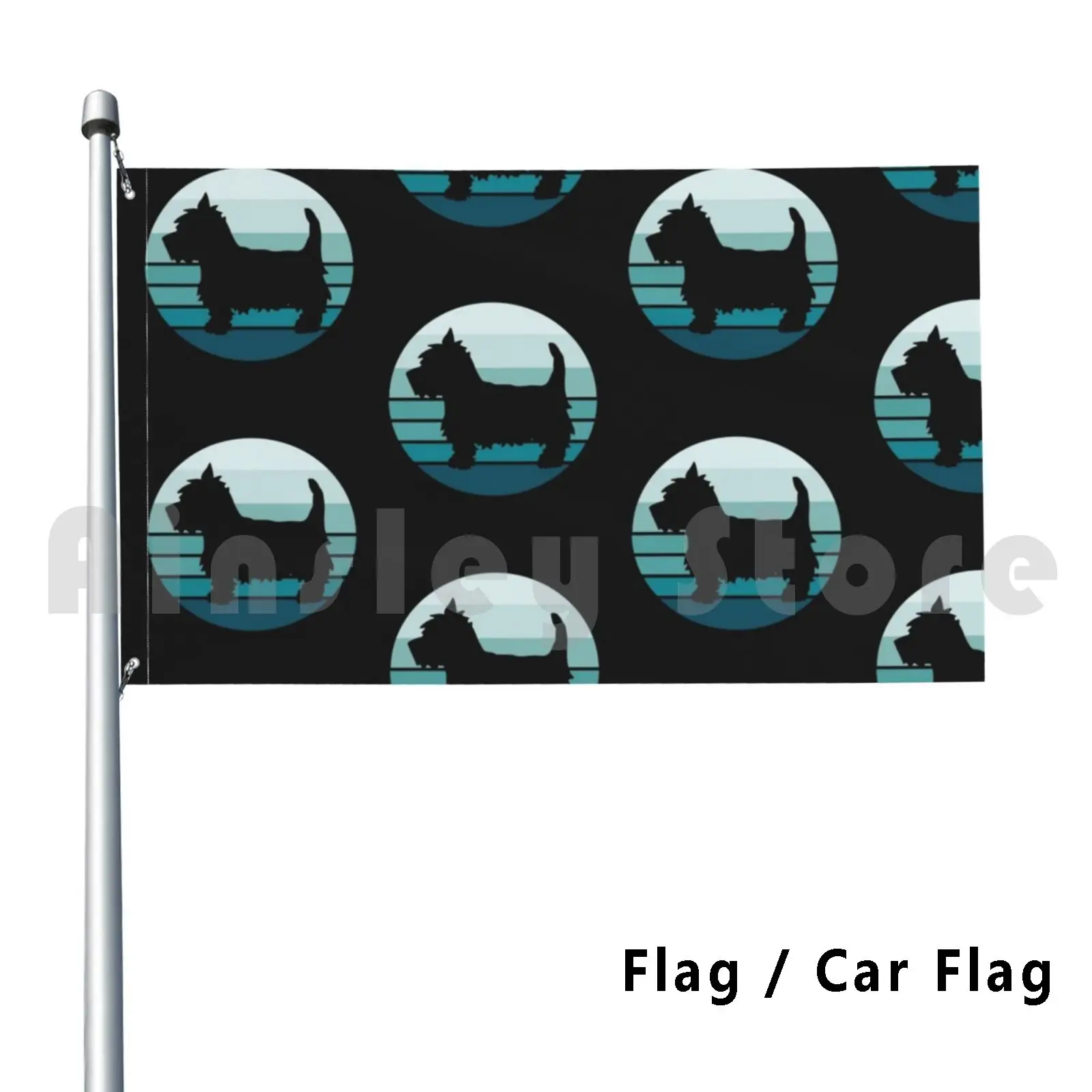 

Ретро Westie West Highland Terrier винтажный флаг, печать на автомобиле, пользовательский Westie Terrier Highland West Owner