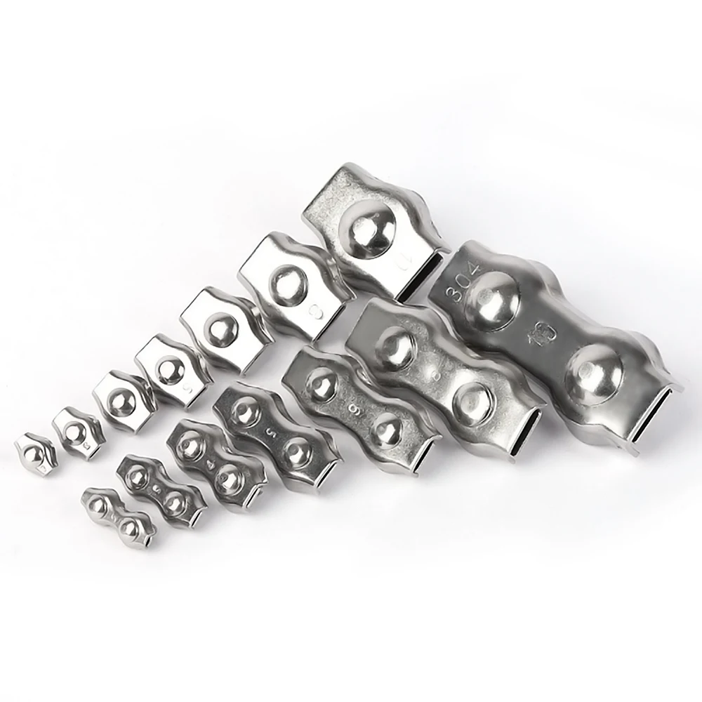 

Зажим для троса из нержавеющей стали 304, одинарный/двойной зажим для троса, стальной зажим для крепления троса, пластинчатый болт M2-M8, кабельное оборудование