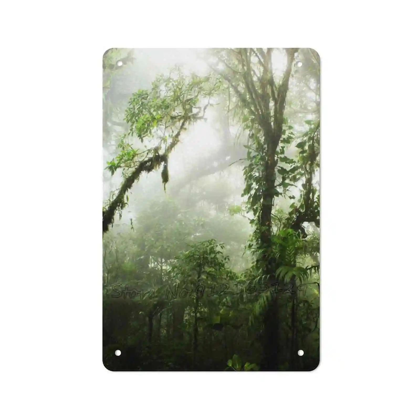 

Металлический декор в виде облака, леса, металлические жестяные знаки, декоративные пластины, железная подвесная картина, тропический лес, джунгли, природное облако, туман