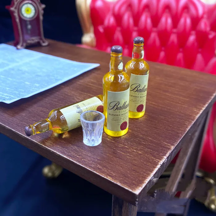 

Масштаб 1/6, 3 бутылки для виски с желтым вином и 1 стеклянная модель для 12-дюймовых экшн-фигурок, аксессуары «сделай сам»