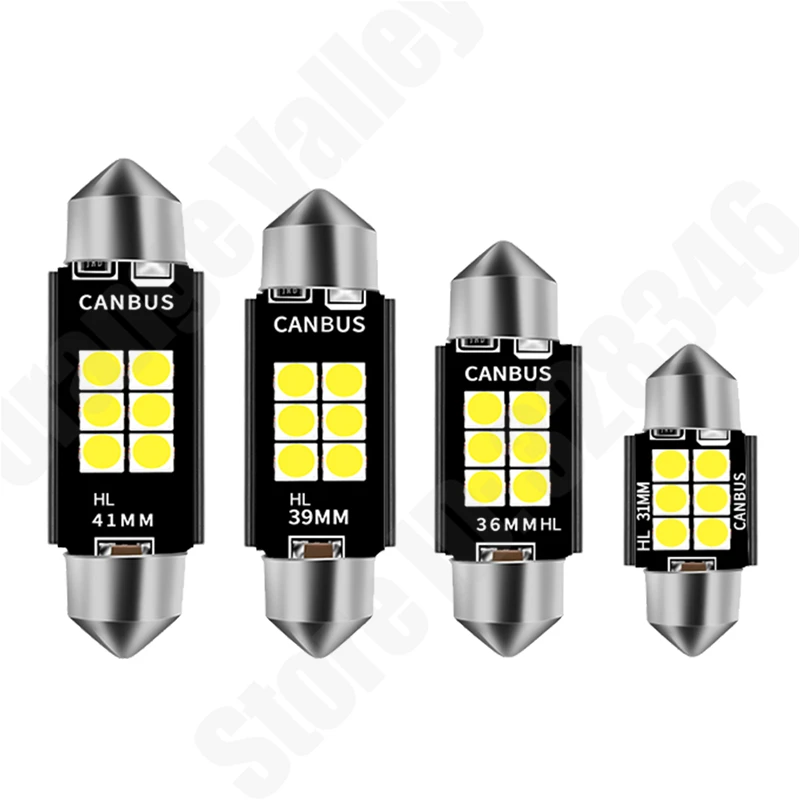 4 шт. Festoon C5W C10W светодиодный CANBUS 31 36 39 41 мм bulb 6 SMD 3030