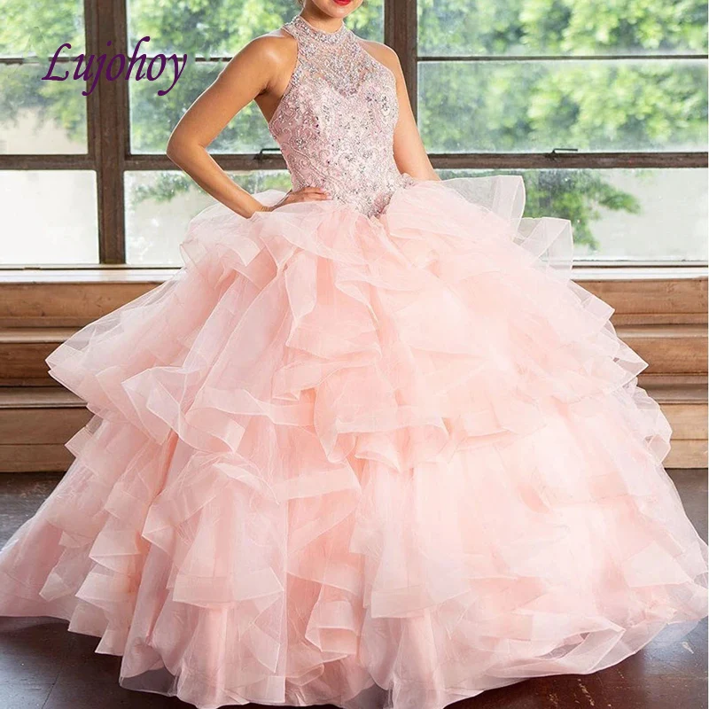 Роскошное Розовое Бальное Платье для девушек бальное платье из тюля милое