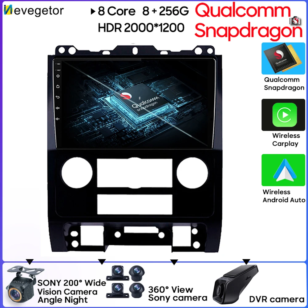 

For Ford Escape 2007 2008 2009 2010 2011 2012 Android 13 8 Core Car Radio Player Qualcomm Snapdragon Mirror Link Bluetooth 4G