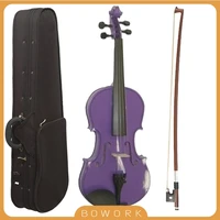 12 size acoustic violin purple violin student fiddle bow bridge strap carry case for beginner students kids christmas violin
