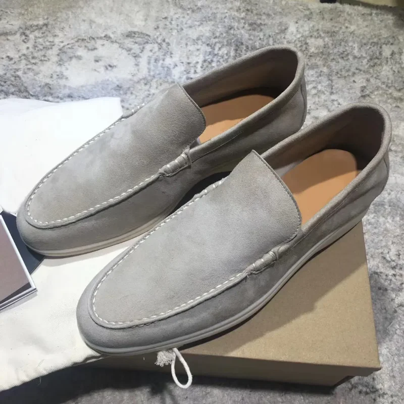 

Couple Moccasins Dress Shoes Luxury Designer LP Suede Summer Charms Walk Loafers Women Mens Leather Casual Slip on Flats Shoe