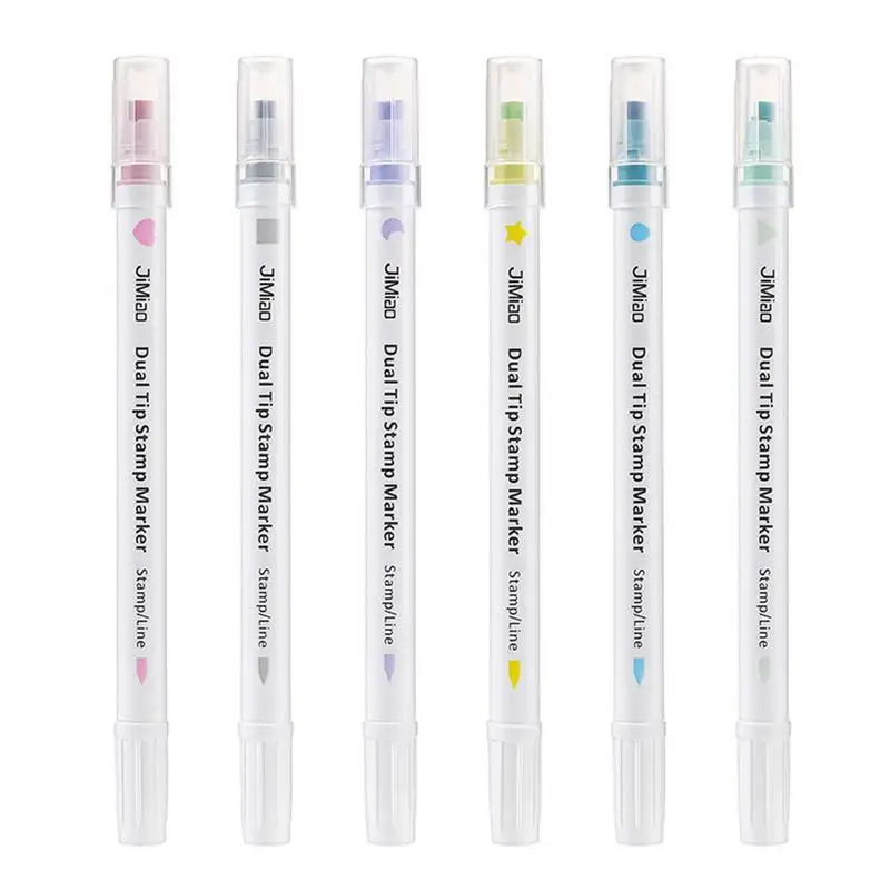 

Highlighters Pastel Highlighter Marker Pen No Bleed Double Tip 6pcs Soft Tip Aesthetic Highlighters For Journal & Notes