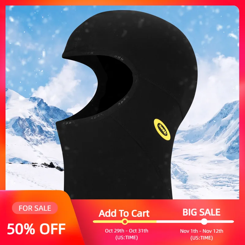 

Santic Men Cycling Scarf Winter Warm Hat Breathable MTB Road Bike Head Mask Bike Headgear Cap Windproof Dustproof Free Size